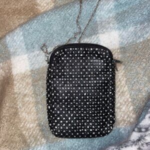 Black Beaded Crossbody Bag